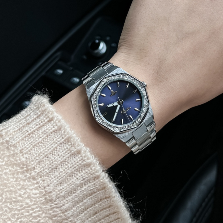 Stainless Octagonal Diamond Dainty Watch