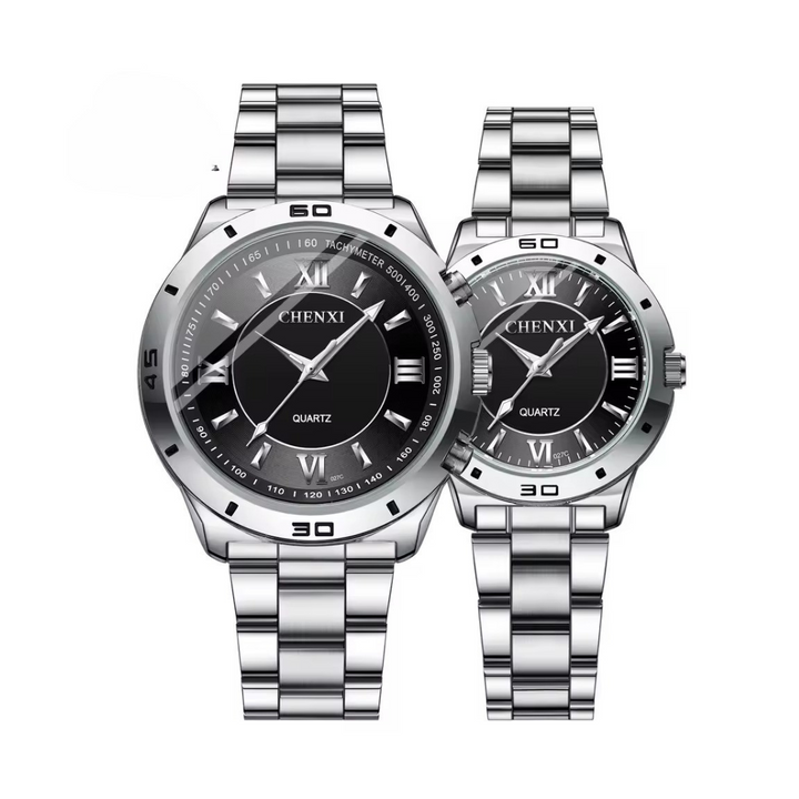 Refined Stainless Minimalist Couple Watch