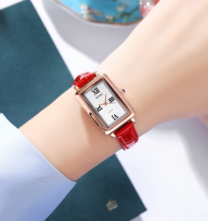 Leather-Strapped Casual Watch