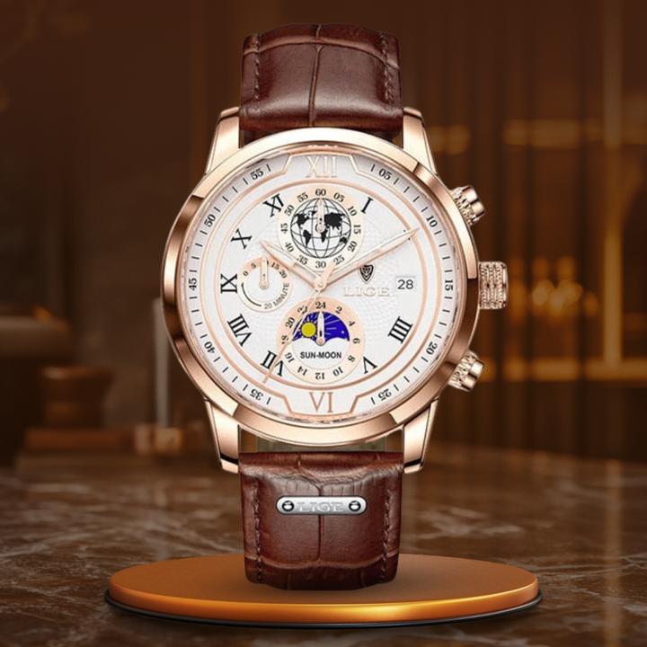 Premium Leather Band Chronograph Watch