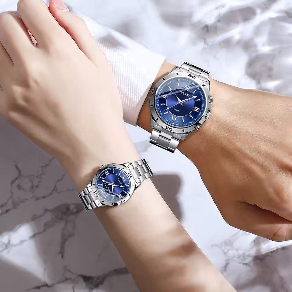 Refined Stainless Minimalist Couple Watch