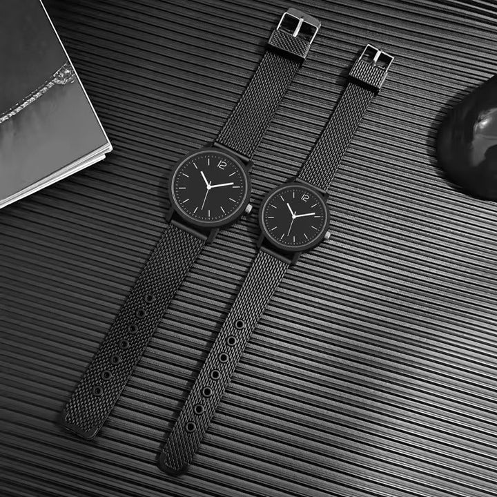 Black-Toned Couple Quartz Watch