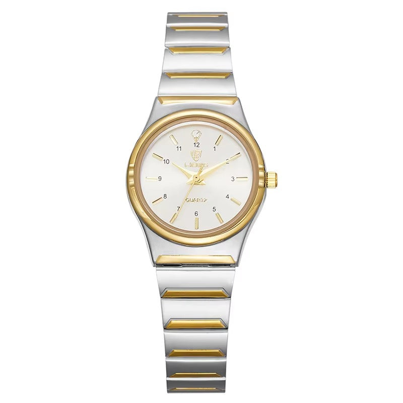 Classy Silver Toned Couple Wristwatch